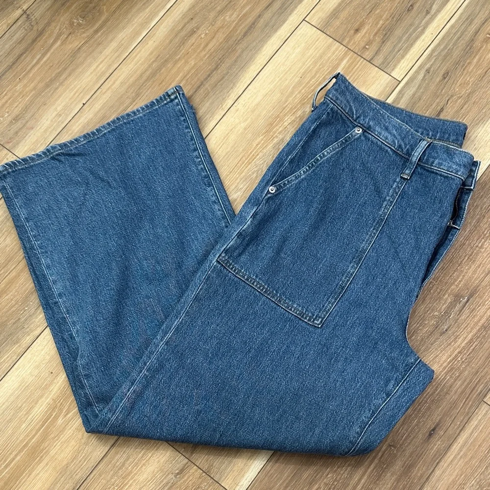 32 / 14 J. Crew Jeans never worn, no tags Camp pocket wide leg jeans blue - Picture 2 of 5